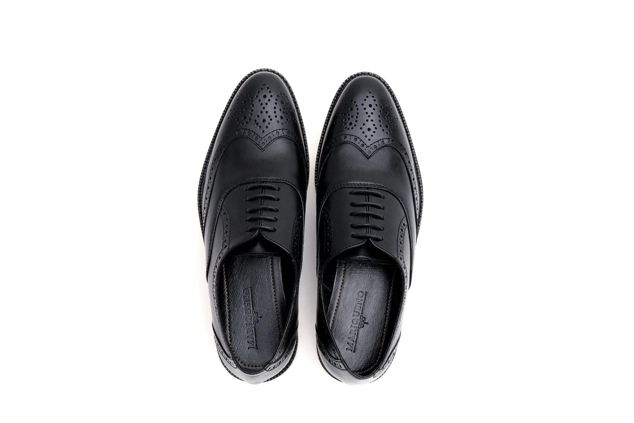 GUEVARRA Wingtip Oxford in Rubber Sole - Black - Mariqueño