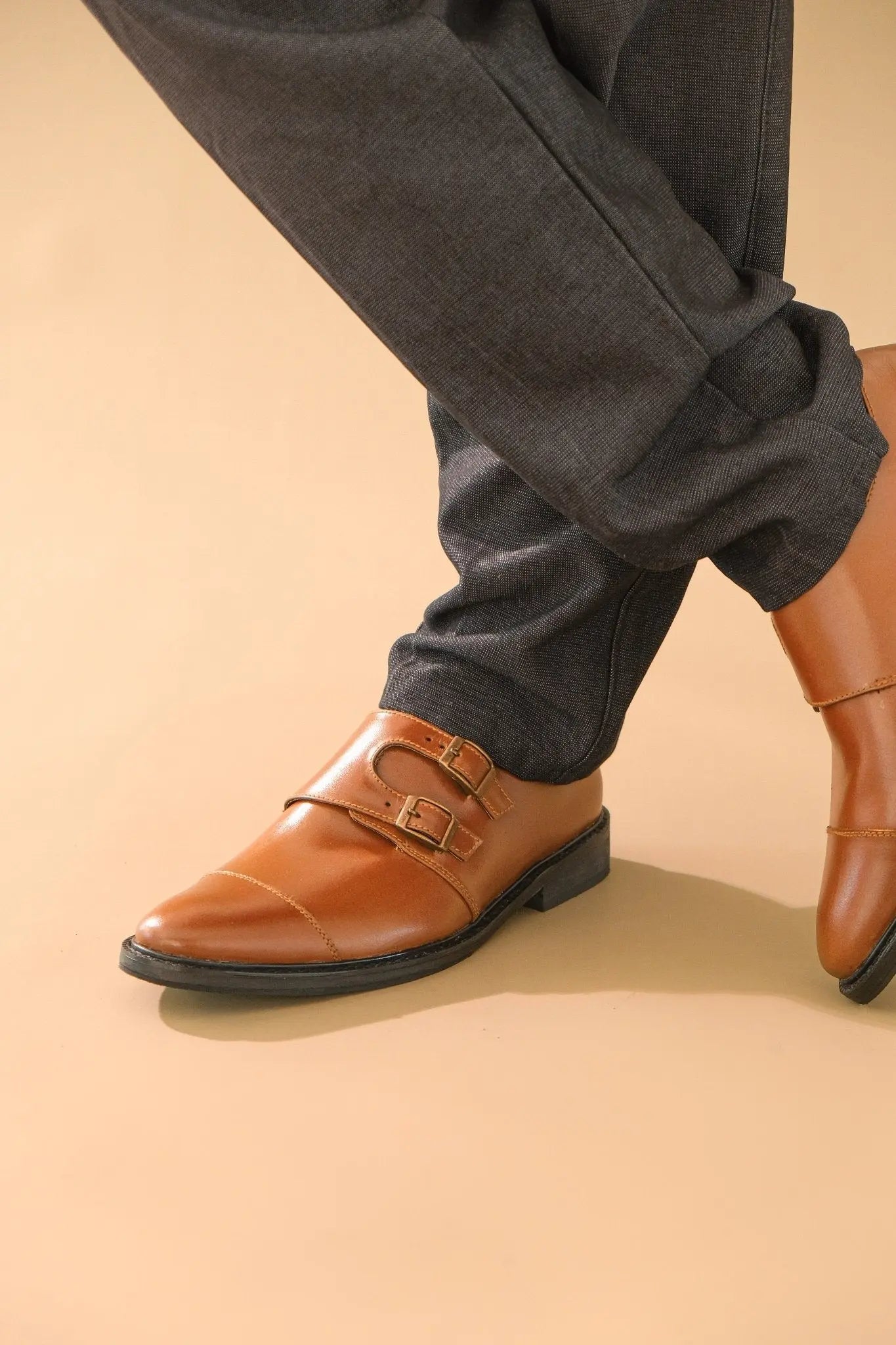 SANTIAGO Double Monkstrap Oxford - Tan - Mariqueño