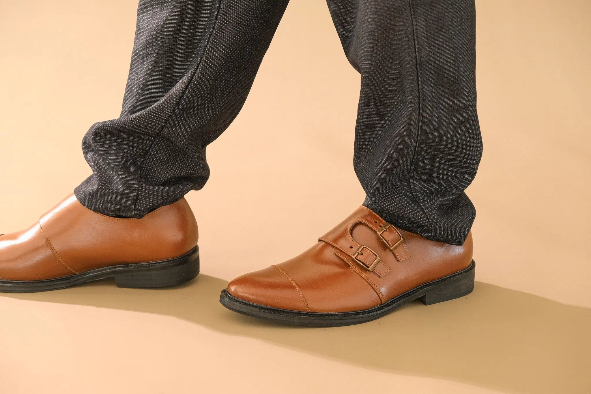 SANTIAGO Double Monkstrap Oxford - Tan - Mariqueño