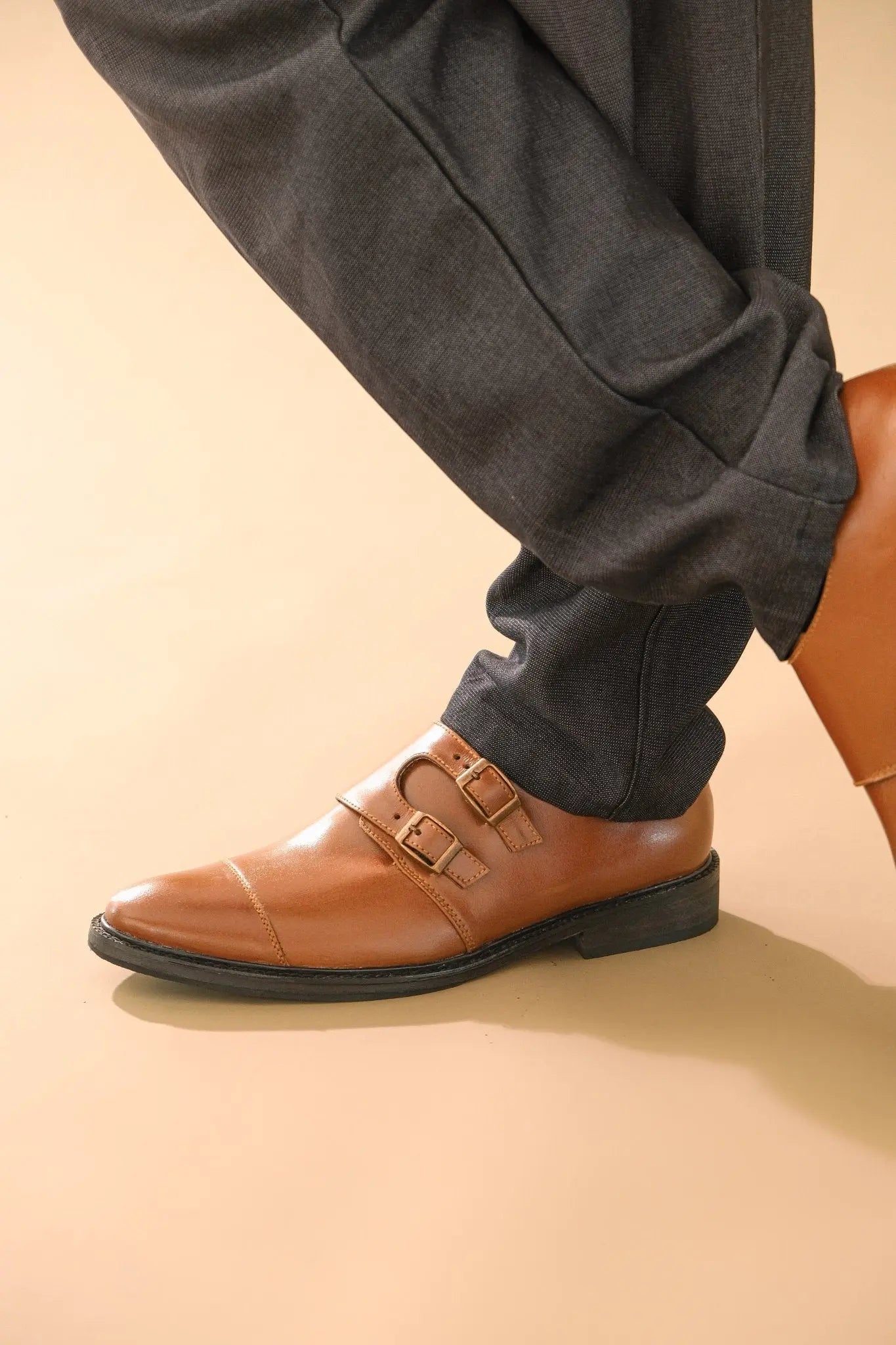 SANTIAGO Double Monkstrap Oxford - Tan - Mariqueño