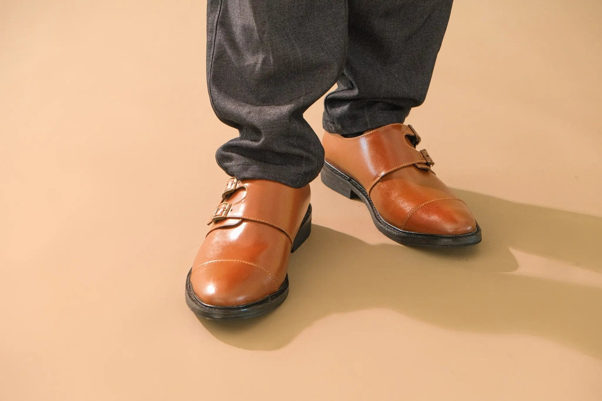 SANTIAGO Double Monkstrap Oxford - Tan - Mariqueño