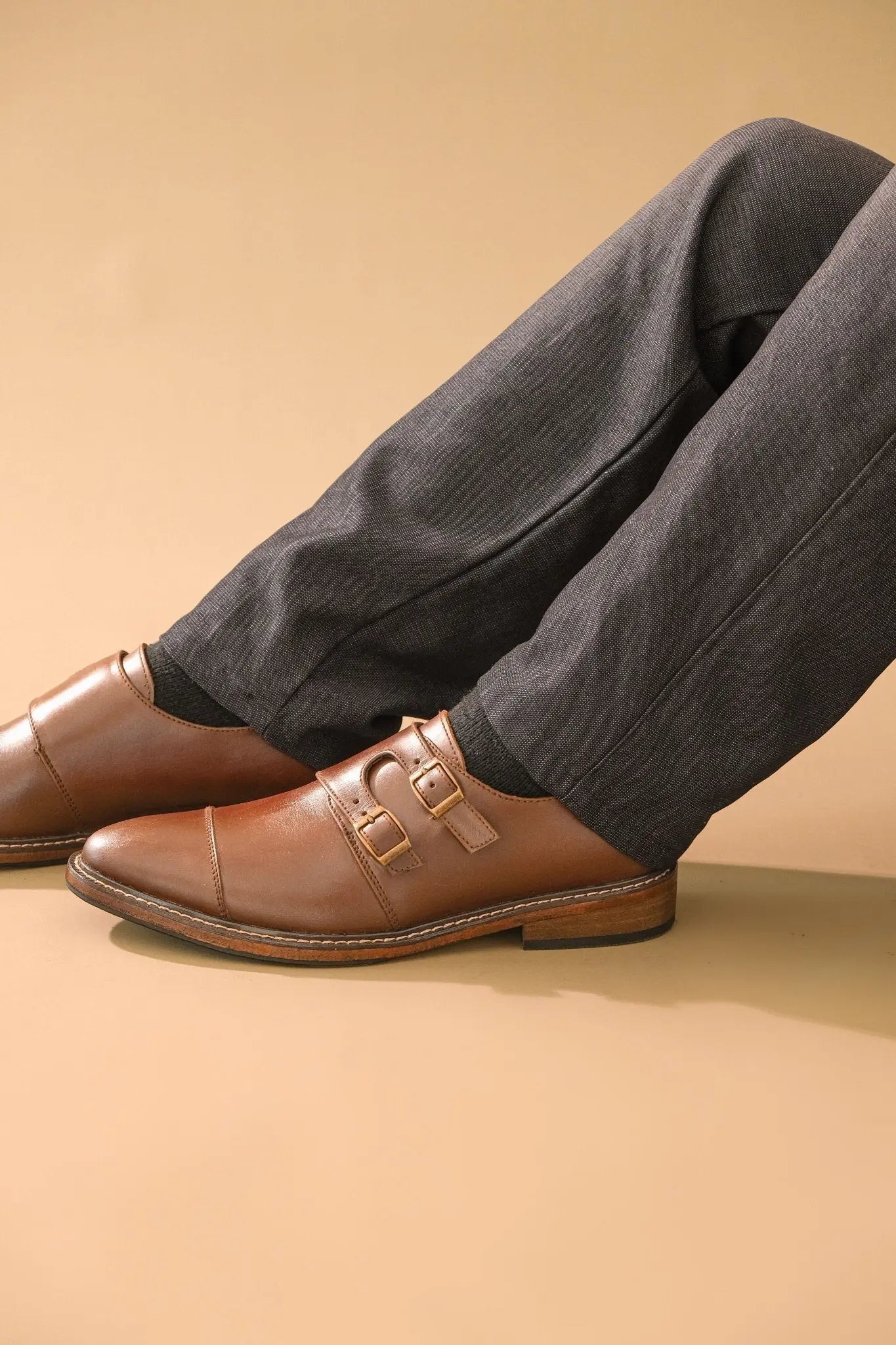 SANTIAGO Double Monkstrap Oxford - Walnut - Mariqueño