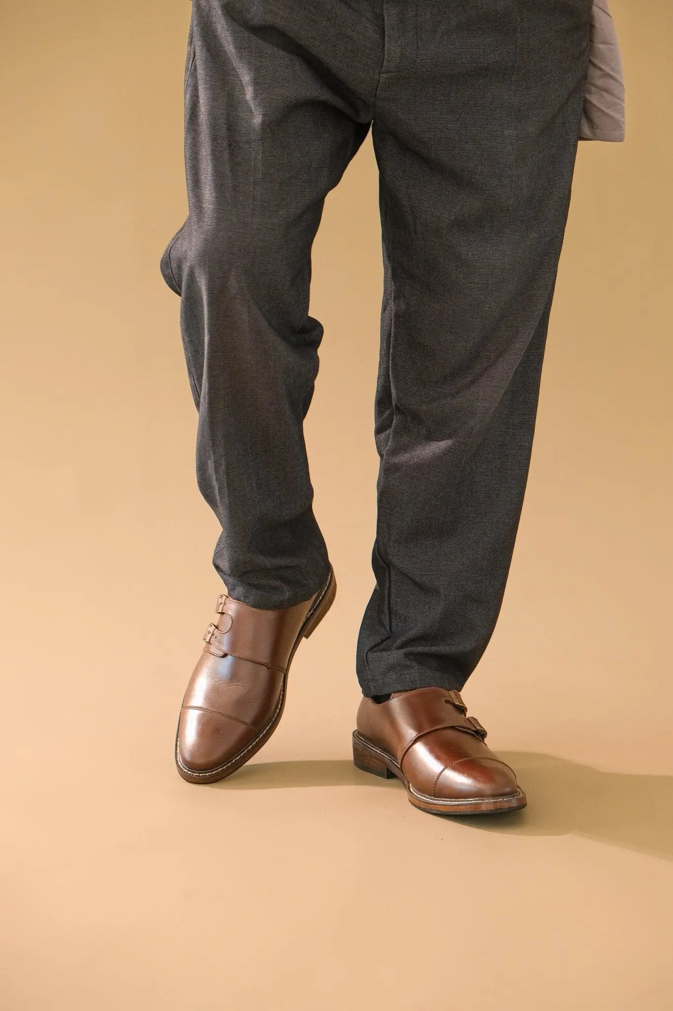 SANTIAGO Double Monkstrap Oxford - Walnut - Mariqueño