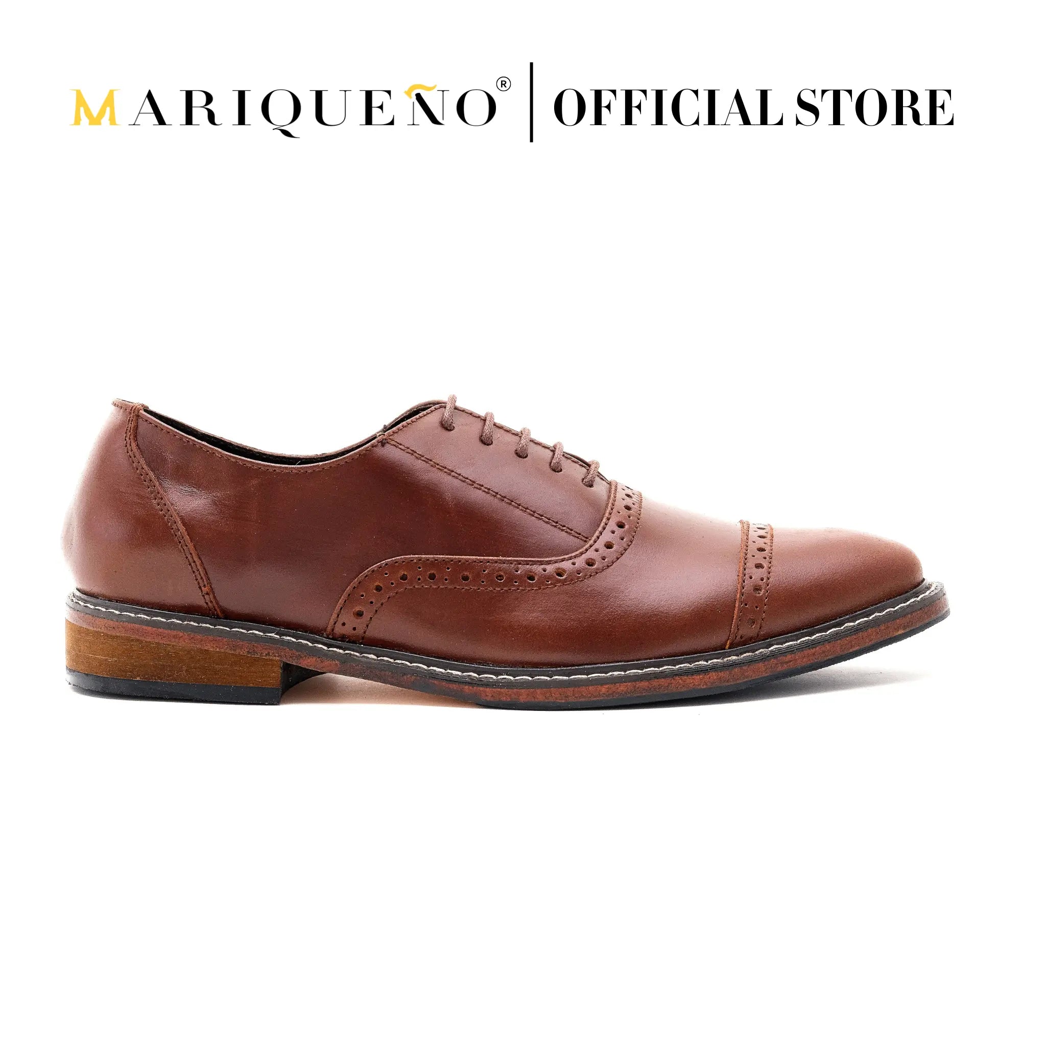 FELIX Cap Toe Holes Oxford - Walnut |   by  Mariqueño ( )