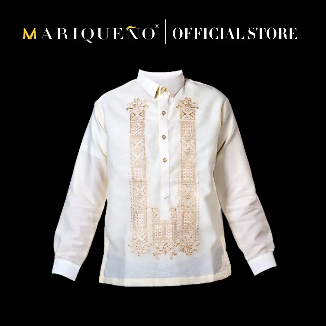 Men's GUEVARRA Jusilyn Barong Tagalog in Cream - Sport Collar