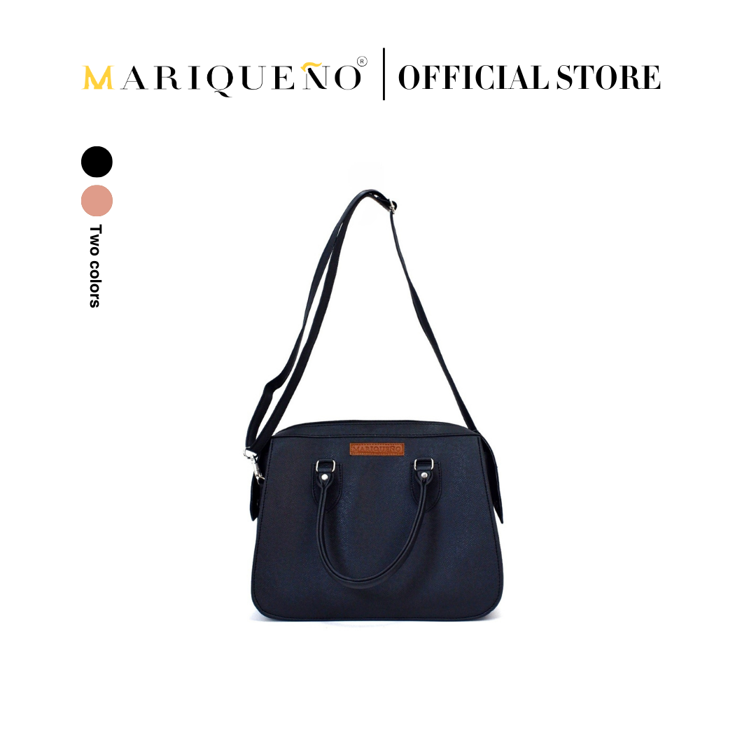 MARGAUX Classic Handbag with Sling in Black by Mariqueño