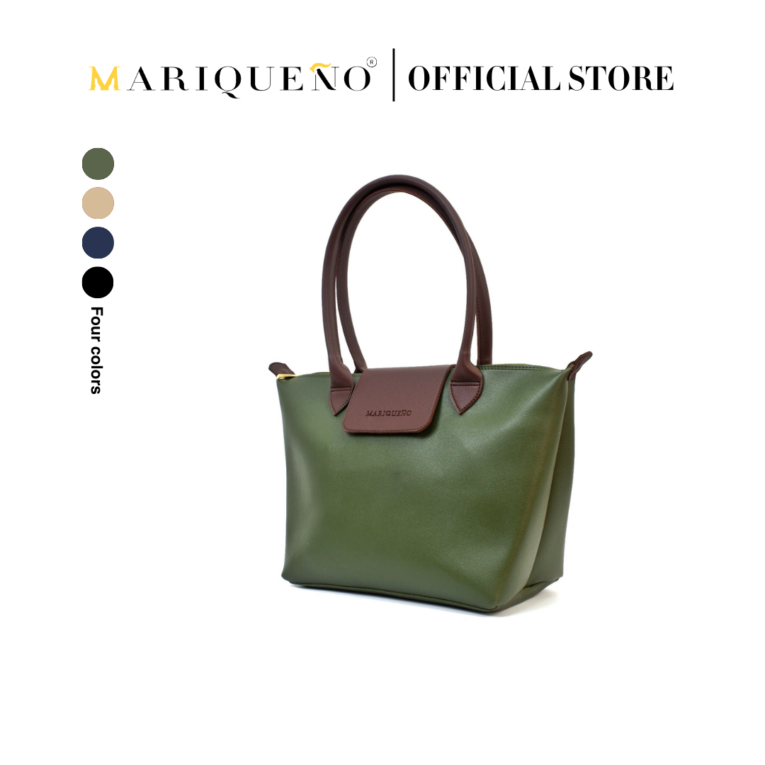 MARTHA Leather Tote Bag in Green by Mariqueño