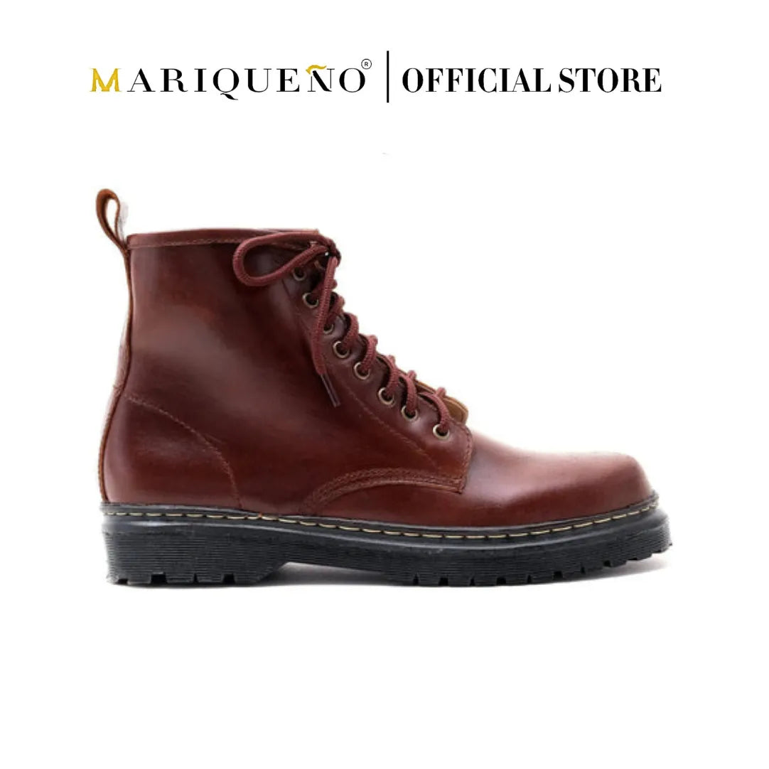 MARCELINO High Cut Leather Riding Boots - Walnut