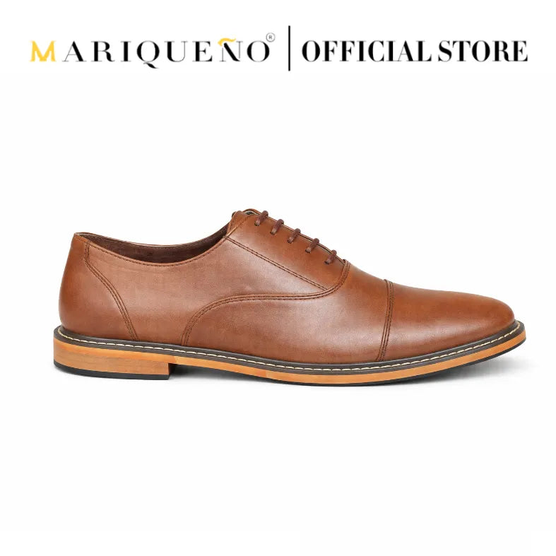 Walnut brown leather shoe on a white background with 'Mariqueno' branding.
#color_walnut