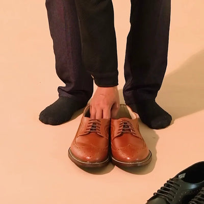 Quezon longwing leather shoes in tan  color
#color_tan