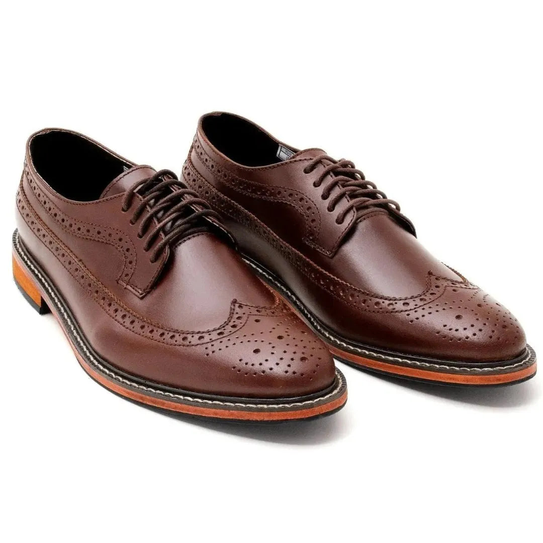 Quezon longwing leather shoes in walnut brown color
#color_walnut